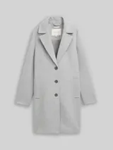 TOM TAILOR Damen Wollmantel mit Eingriffstaschen, grau, Meliert – Bild 3