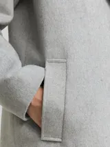 TOM TAILOR Damen Wollmantel mit Eingriffstaschen, grau, Meliert – Bild 6