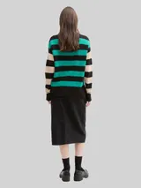 TOM TAILOR DENIM Damen Midi-Jeansrock mit Schlitz, schwarz, Uni – Bild 5