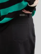 TOM TAILOR DENIM Damen Midi-Jeansrock mit Schlitz, schwarz, Uni – Bild 6