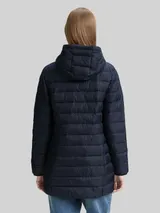 TOM TAILOR DENIM Damen Lightweight Steppmantel mit Kapuze, blau, Uni – Bild 5