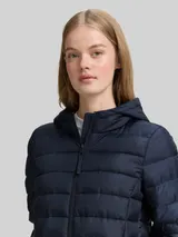 TOM TAILOR DENIM Damen Lightweight Steppmantel mit Kapuze, blau, Uni – Bild 6
