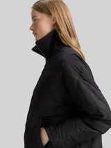 TOM TAILOR DENIM Damen Loose Fit Steppmantel, schwarz, Uni – Bild 6