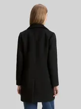 TOM TAILOR DENIM Damen Slim Fit Wollmantel, schwarz, Uni – Bild 5