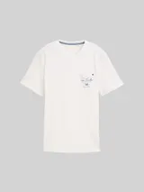 TOM TAILOR Herren T-Shirt mit Brusttasche, weiß, Uni – Bild 3