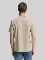 TOM TAILOR Herren T-Shirt mit Logo-Print, braun, Uni – Bild 5