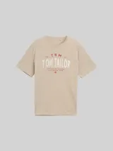 TOM TAILOR Herren T-Shirt mit Logo-Print, braun, Uni – Bild 3