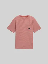 TOM TAILOR Herren T-Shirt mit Brusttasche, rot, Gestreift – Bild 3