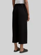 TOM TAILOR DENIM Damen High Waist Culotte Hose mit Bindegürtel, schwarz, Uni – Bild 5