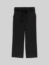 TOM TAILOR DENIM Damen High Waist Culotte Hose mit Bindegürtel, schwarz, Uni – Bild 3