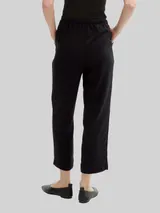 TOM TAILOR DENIM Damen Cropped Loose Fit Hose, schwarz, Uni – Bild 5