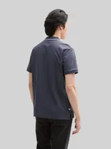 TOM TAILOR Herren Piqué Poloshirt mit Print, grau, Uni – Bild 5