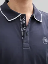 TOM TAILOR Herren Piqué Poloshirt mit Print, grau, Uni – Bild 6