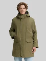 TOM TAILOR DENIM Herren Parka mit wasserabweisender Funktion, grün, Uni – Bild 4