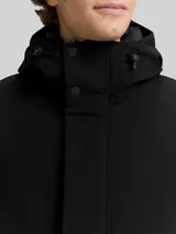 TOM TAILOR DENIM Herren Parka mit wasserabweisender Funktion, schwarz, Uni – Bild 6