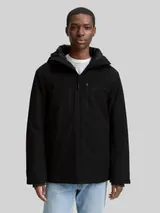 TOM TAILOR DENIM Herren Jacke mit wasserabweisender Funktion, schwarz, Uni – Bild 4