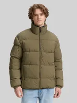 TOM TAILOR DENIM Herren Lightweight Pufferjacke mit Stehkragen, grün, Uni – Bild 4