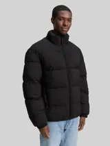 TOM TAILOR DENIM Herren Lightweight Pufferjacke mit Stehkragen, schwarz, Uni – Bild 4