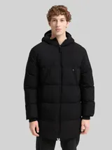 TOM TAILOR DENIM Herren Puffer Parka mit Kapuze, schwarz, Uni – Bild 4