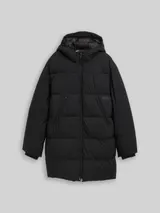 TOM TAILOR DENIM Herren Puffer Parka mit Kapuze, schwarz, Uni – Bild 3