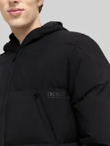 TOM TAILOR DENIM Herren Puffer Parka mit Kapuze, schwarz, Uni – Bild 6