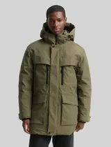 TOM TAILOR DENIM Herren Arctic Parka mit abnehmbarer Kapuze, grün, Uni – Bild 4