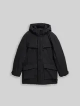 TOM TAILOR DENIM Herren Arctic Parka mit abnehmbarer Kapuze, schwarz, Uni – Bild 3