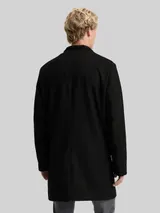 TOM TAILOR DENIM Herren Mantel in Woll-Optik, schwarz, Uni – Bild 5