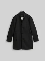 TOM TAILOR DENIM Herren Mantel in Woll-Optik, schwarz, Uni – Bild 3