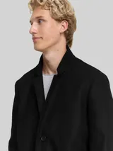 TOM TAILOR DENIM Herren Mantel in Woll-Optik, schwarz, Uni – Bild 6