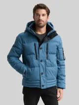 TOM TAILOR Herren Puffer-Jacke mit abnehmbarer Kapuze, blau, Uni – Bild 4