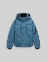 TOM TAILOR Herren Puffer-Jacke mit abnehmbarer Kapuze, blau, Uni – Bild 3