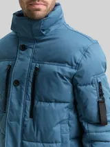 TOM TAILOR Herren Puffer-Jacke mit abnehmbarer Kapuze, blau, Uni – Bild 6