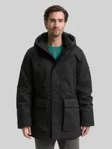 TOM TAILOR Herren Arctic Parka mit abnehmbarer Kapuze, schwarz, Uni – Bild 4