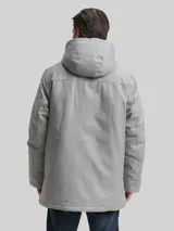 TOM TAILOR Herren Arctic Parka mit abnehmbarer Kapuze, grau, Meliert – Bild 5