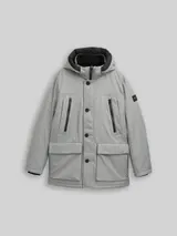 TOM TAILOR Herren Arctic Parka mit abnehmbarer Kapuze, grau, Meliert – Bild 3