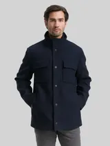 TOM TAILOR Herren 2-in-1 Wolljacke mit abnehmbarer Innenjacke, blau, Uni – Bild 4