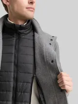 TOM TAILOR Herren 2-in-1 Wolljacke mit abnehmbarer Innenjacke, grau, Meliert – Bild 6