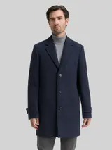 TOM TAILOR Herren Wollmantel mit Reverskragen, blau, Fischgrät – Bild 4