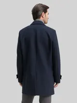TOM TAILOR Herren Wollmantel mit Reverskragen, blau, Fischgrät – Bild 5