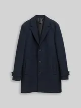 TOM TAILOR Herren Wollmantel mit Reverskragen, blau, Fischgrät – Bild 3