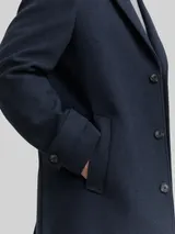 TOM TAILOR Herren Wollmantel mit Reverskragen, blau, Fischgrät – Bild 6