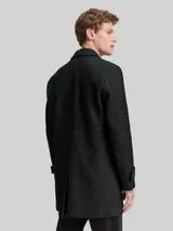 TOM TAILOR Herren Wollmantel mit Reverskragen, schwarz, Meliert – Bild 5