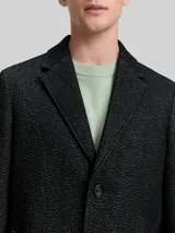 TOM TAILOR Herren Wollmantel mit Reverskragen, schwarz, Meliert – Bild 6