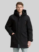 TOM TAILOR Herren TT.PRO.TECH Parka mit abnehmbarer Kapuze, schwarz, Uni – Bild 4
