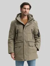 TOM TAILOR Herren Arctic Parka mit abnehmbarer Kapuze, grün, Uni – Bild 4