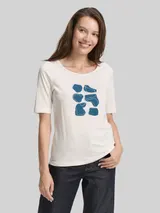 TOM TAILOR Damen T-Shirt mit Print, weiß, Uni – Bild 4