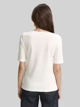 TOM TAILOR Damen T-Shirt mit Print, weiß, Uni – Bild 5