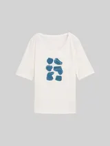 TOM TAILOR Damen T-Shirt mit Print, weiß, Uni – Bild 3