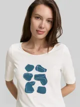 TOM TAILOR Damen T-Shirt mit Print, weiß, Uni – Bild 6